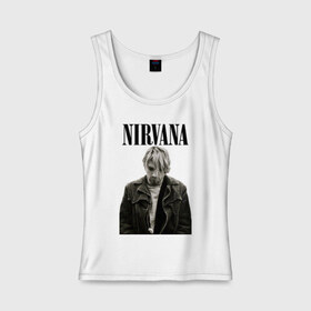 Женская майка хлопок с принтом nirvana t-shirt в Белгороде, 95% хлопок, 5% эластан |  | kurt cobain | nirvana | гранж | курт кобейн | нирвана