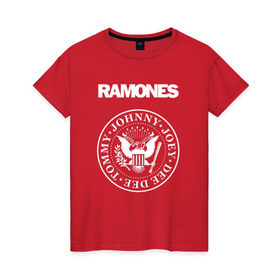 Женская футболка хлопок с принтом Ramones в Белгороде, 100% хлопок | прямой крой, круглый вырез горловины, длина до линии бедер, слегка спущенное плечо | joey ramone | punk | ramones | панк | рамонес