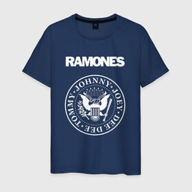 Мужская футболка хлопок с принтом Ramones в Белгороде, 100% хлопок | прямой крой, круглый вырез горловины, длина до линии бедер, слегка спущенное плечо. | Тематика изображения на принте: joey ramone | punk | ramones | панк | рамонес