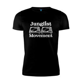 Мужская футболка премиум с принтом Junglist Movement в Белгороде, 92% хлопок, 8% лайкра | приталенный силуэт, круглый вырез ворота, длина до линии бедра, короткий рукав | jungle | junglist | junglist movement   одежда для трушных джанглистов | movement | уважающих корни днб.dnb
