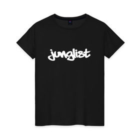 Женская футболка хлопок с принтом Junglist в Белгороде, 100% хлопок | прямой крой, круглый вырез горловины, длина до линии бедер, слегка спущенное плечо | 