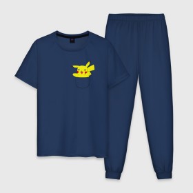 Мужская пижама хлопок с принтом Picka Pocket в Белгороде, 100% хлопок | брюки и футболка прямого кроя, без карманов, на брюках мягкая резинка на поясе и по низу штанин
 | picka pocket pokemon пикачу покемоны