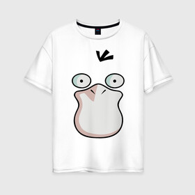 Женская футболка хлопок Oversize с принтом Psyduck в Белгороде, 100% хлопок | свободный крой, круглый ворот, спущенный рукав, длина до линии бедер
 | psyduck pokemon покемон псайдак