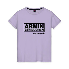 Женская футболка хлопок с принтом Armin van Buuren в Белгороде, 100% хлопок | прямой крой, круглый вырез горловины, длина до линии бедер, слегка спущенное плечо | armada | armin van buuren | trance | армин