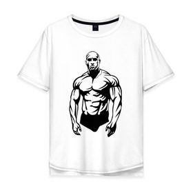 Мужская футболка хлопок Oversize с принтом Bodybuilding в Белгороде, 100% хлопок | свободный крой, круглый ворот, “спинка” длиннее передней части | 