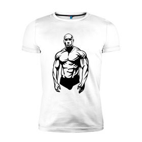 Мужская футболка премиум с принтом Bodybuilding в Белгороде, 92% хлопок, 8% лайкра | приталенный силуэт, круглый вырез ворота, длина до линии бедра, короткий рукав | 
