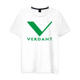 Мужская футболка хлопок с принтом VERDANT в Белгороде, 100% хлопок | прямой крой, круглый вырез горловины, длина до линии бедер, слегка спущенное плечо. | green arrow | vetda | зеленая стрела | оливер