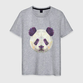 Мужская футболка хлопок с принтом Панда, Голова панды в Белгороде, 100% хлопок | прямой крой, круглый вырез горловины, длина до линии бедер, слегка спущенное плечо. | панда