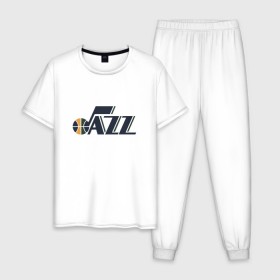 Мужская пижама хлопок с принтом NBA Utah Jazz в Белгороде, 100% хлопок | брюки и футболка прямого кроя, без карманов, на брюках мягкая резинка на поясе и по низу штанин
 | jazz | nba | utah | баскетбол | джазз | нба | юта