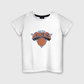 Детская футболка хлопок с принтом NBA NEW YORK Knicks в Белгороде, 100% хлопок | круглый вырез горловины, полуприлегающий силуэт, длина до линии бедер | knicks | nba | nba new york knicks 2015 basketballбаскетбол | new york