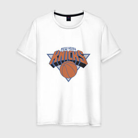Мужская футболка хлопок с принтом NBA NEW YORK Knicks в Белгороде, 100% хлопок | прямой крой, круглый вырез горловины, длина до линии бедер, слегка спущенное плечо. | knicks | nba | nba new york knicks 2015 basketballбаскетбол | new york