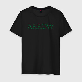 Мужская футболка хлопок с принтом Arrow в Белгороде, 100% хлопок | прямой крой, круглый вырез горловины, длина до линии бедер, слегка спущенное плечо. | Тематика изображения на принте: arrow green зеленая стрела дс куин