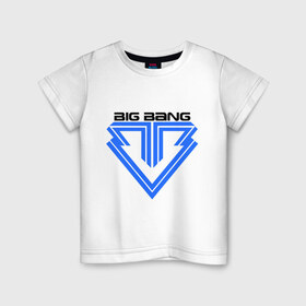 Детская футболка хлопок с принтом Big bang logo в Белгороде, 100% хлопок | круглый вырез горловины, полуприлегающий силуэт, длина до линии бедер | big bang | g dragon | k pop | биг бенг | кей поп | корея