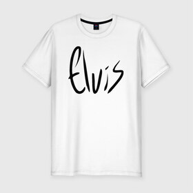 Мужская футболка премиум с принтом Elvis Aaron Presley в Белгороде, 92% хлопок, 8% лайкра | приталенный силуэт, круглый вырез ворота, длина до линии бедра, короткий рукав | Тематика изображения на принте: elvis aaron presley элвис пресли