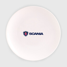 Тарелка 3D с принтом SCANIA в Белгороде, фарфор | диаметр - 210 мм
диаметр для нанесения принта - 120 мм | scania | грузовик | скания