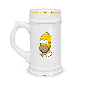Кружка пивная с принтом Homer в Белгороде,  керамика (Материал выдерживает высокую температуру, стоит избегать резкого перепада температур) |  объем 630 мл | homer simpson симпсоны барт гомер