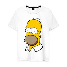 Мужская футболка хлопок с принтом Homer в Белгороде, 100% хлопок | прямой крой, круглый вырез горловины, длина до линии бедер, слегка спущенное плечо. | homer simpson симпсоны барт гомер