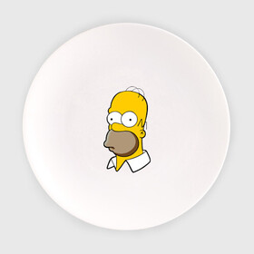 Тарелка с принтом Homer в Белгороде, фарфор | диаметр - 210 мм
диаметр для нанесения принта - 120 мм | homer simpson симпсоны барт гомер