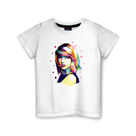 Детская футболка хлопок с принтом Taylor Swift в Белгороде, 100% хлопок | круглый вырез горловины, полуприлегающий силуэт, длина до линии бедер | taylor swift | музыка | тэйлор свифт
