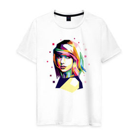 Мужская футболка хлопок с принтом Taylor Swift в Белгороде, 100% хлопок | прямой крой, круглый вырез горловины, длина до линии бедер, слегка спущенное плечо. | taylor swift | музыка | тэйлор свифт