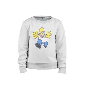 Детский свитшот хлопок с принтом Angry Homer в Белгороде, 100% хлопок | круглый вырез горловины, эластичные манжеты, пояс и воротник | angry homer simpson симпсон злой гомер барт