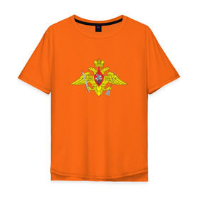 Мужская футболка хлопок Oversize с принтом РВСН средняя в Белгороде, 100% хлопок | свободный крой, круглый ворот, “спинка” длиннее передней части | армия | военный | войска | вооруженные | рвсн средняя | силы | служба | эмблема