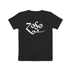 Детская футболка хлопок с принтом Led Zeppelin в Белгороде, 100% хлопок | круглый вырез горловины, полуприлегающий силуэт, длина до линии бедер | led zeppelin music лэд зепплин