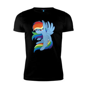 Мужская футболка премиум с принтом Rainbow Dash Angry в Белгороде, 92% хлопок, 8% лайкра | приталенный силуэт, круглый вырез ворота, длина до линии бедра, короткий рукав | friendship is magic | my little pony | rainbow dash