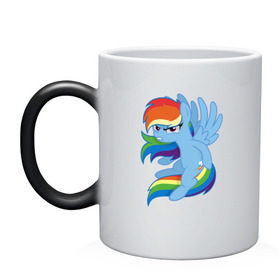 Кружка хамелеон с принтом Rainbow Dash Angry в Белгороде, керамика | меняет цвет при нагревании, емкость 330 мл | friendship is magic | my little pony | rainbow dash