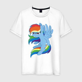 Мужская футболка хлопок с принтом Rainbow Dash Angry в Белгороде, 100% хлопок | прямой крой, круглый вырез горловины, длина до линии бедер, слегка спущенное плечо. | friendship is magic | my little pony | rainbow dash