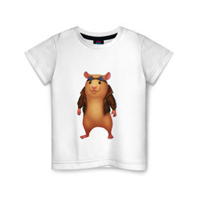 Детская футболка хлопок с принтом Хомяк в Белгороде, 100% хлопок | круглый вырез горловины, полуприлегающий силуэт, длина до линии бедер | арт | животные | зверь | няша | смешное | хомяк | хомячок
