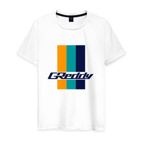 Мужская футболка хлопок с принтом Greddy в Белгороде, 100% хлопок | прямой крой, круглый вырез горловины, длина до линии бедер, слегка спущенное плечо. | greddy | jdm | jdm style