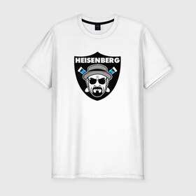 Мужская футболка премиум с принтом Heisenberg Raiders в Белгороде, 92% хлопок, 8% лайкра | приталенный силуэт, круглый вырез ворота, длина до линии бедра, короткий рукав | breaking bad | во все тяжкие | гайзенберг | сериал