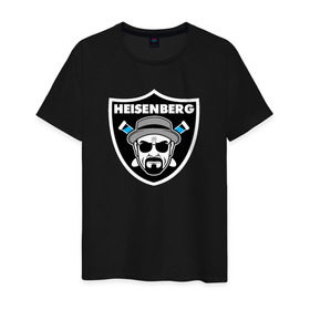 Мужская футболка хлопок с принтом Heisenberg Raiders в Белгороде, 100% хлопок | прямой крой, круглый вырез горловины, длина до линии бедер, слегка спущенное плечо. | breaking bad | во все тяжкие | гайзенберг | сериал