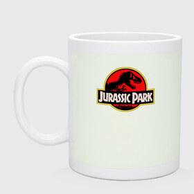 Кружка с принтом Jurassic park в Белгороде, керамика | объем — 330 мл, диаметр — 80 мм. Принт наносится на бока кружки, можно сделать два разных изображения | юрского периода