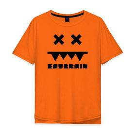 Мужская футболка хлопок Oversize с принтом Eatbrain Logo в Белгороде, 100% хлопок | свободный крой, круглый ворот, “спинка” длиннее передней части | eatbrain | music | для любителей жирного neurofunk звучания.drum
