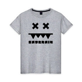 Женская футболка хлопок с принтом Eatbrain Logo в Белгороде, 100% хлопок | прямой крой, круглый вырез горловины, длина до линии бедер, слегка спущенное плечо | eatbrain | music | для любителей жирного neurofunk звучания.drum