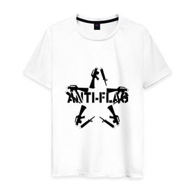 Мужская футболка хлопок с принтом Anti-Flag в Белгороде, 100% хлопок | прямой крой, круглый вырез горловины, длина до линии бедер, слегка спущенное плечо. | anti flag | punk | punk rock | rock