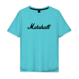 Мужская футболка хлопок Oversize с принтом Marshall logo в Белгороде, 100% хлопок | свободный крой, круглый ворот, “спинка” длиннее передней части | guitars | marshall | music | гитары | музыка