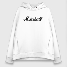 Женское худи Oversize хлопок с принтом Marshall logo в Белгороде, френч-терри — 70% хлопок, 30% полиэстер. Мягкий теплый начес внутри —100% хлопок | боковые карманы, эластичные манжеты и нижняя кромка, капюшон на магнитной кнопке | guitars | marshall | music | гитары | музыка