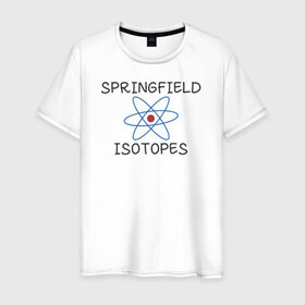 Мужская футболка хлопок с принтом Springfield isotopes в Белгороде, 100% хлопок | прямой крой, круглый вырез горловины, длина до линии бедер, слегка спущенное плечо. | 