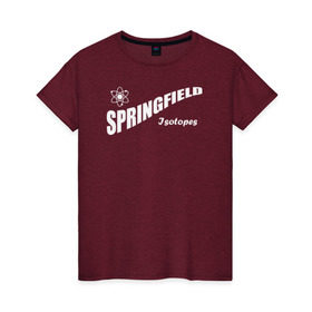Женская футболка хлопок с принтом Springfield isotopes в Белгороде, 100% хлопок | прямой крой, круглый вырез горловины, длина до линии бедер, слегка спущенное плечо | springfield isotopes симпсоны simpsons homer