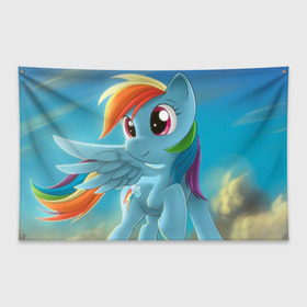 Флаг-баннер с принтом My littlle pony в Белгороде, 100% полиэстер | размер 67 х 109 см, плотность ткани — 95 г/м2; по краям флага есть четыре люверса для крепления | littlle | littlle pony | pony | пони