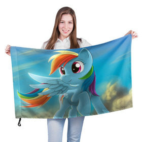 Флаг 3D с принтом My littlle pony в Белгороде, 100% полиэстер | плотность ткани — 95 г/м2, размер — 67 х 109 см. Принт наносится с одной стороны | littlle | littlle pony | pony | пони