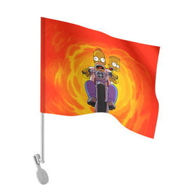 Флаг для автомобиля с принтом Симпсоны на байке в Белгороде, 100% полиэстер | Размер: 30*21 см | гомер