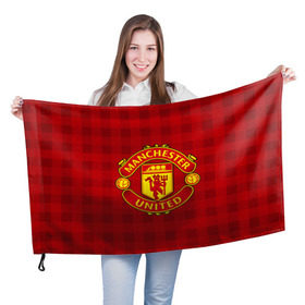 Флаг 3D с принтом Manchester united в Белгороде, 100% полиэстер | плотность ткани — 95 г/м2, размер — 67 х 109 см. Принт наносится с одной стороны | manchester united | манчестер юнайтед | спорт | фк | футбол