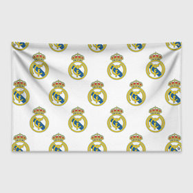 Флаг-баннер с принтом Real Madrid в Белгороде, 100% полиэстер | размер 67 х 109 см, плотность ткани — 95 г/м2; по краям флага есть четыре люверса для крепления | real madrid | реал мадрид | спорт | фк | футбол
