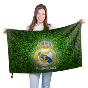 Флаг 3D с принтом Real Madrid в Белгороде, 100% полиэстер | плотность ткани — 95 г/м2, размер — 67 х 109 см. Принт наносится с одной стороны | real madrid | реал мадрид | спорт | фк | футбол