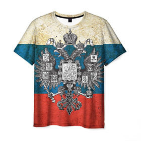 Мужская футболка 3D с принтом Россия в Белгороде, 100% полиэфир | прямой крой, круглый вырез горловины, длина до линии бедер | герб | патриот | россия | рф | флаг
