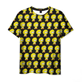 Мужская футболка 3D с принтом Лиза Симпсон в Белгороде, 100% полиэфир | прямой крой, круглый вырез горловины, длина до линии бедер | Тематика изображения на принте: simpsons | лиза | симпсоны